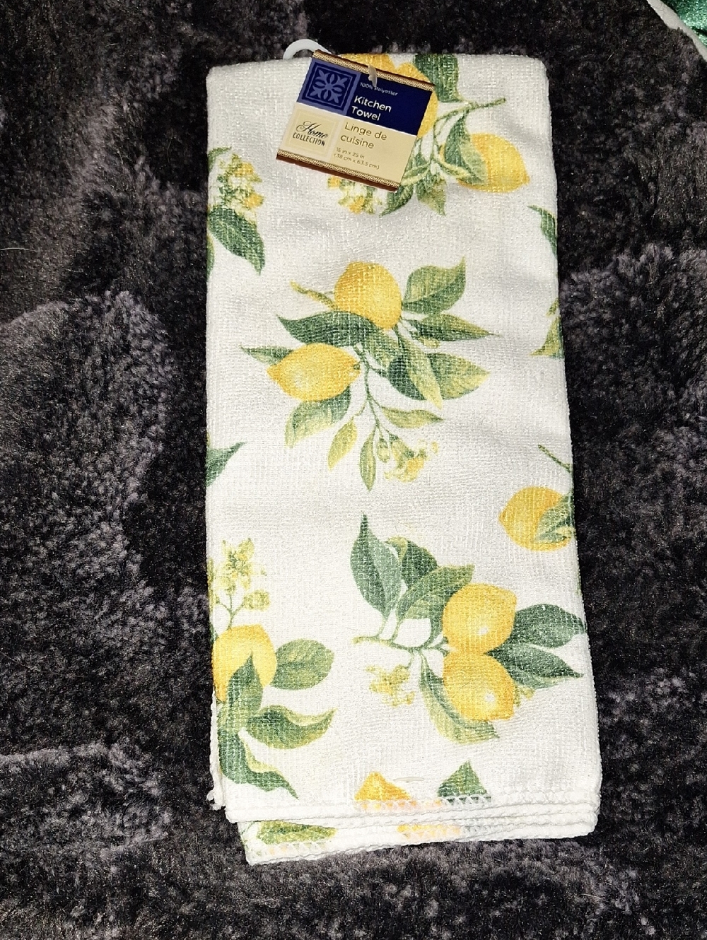 Home Collection Yellow Lemon & Green Leaf Kitchen Towel